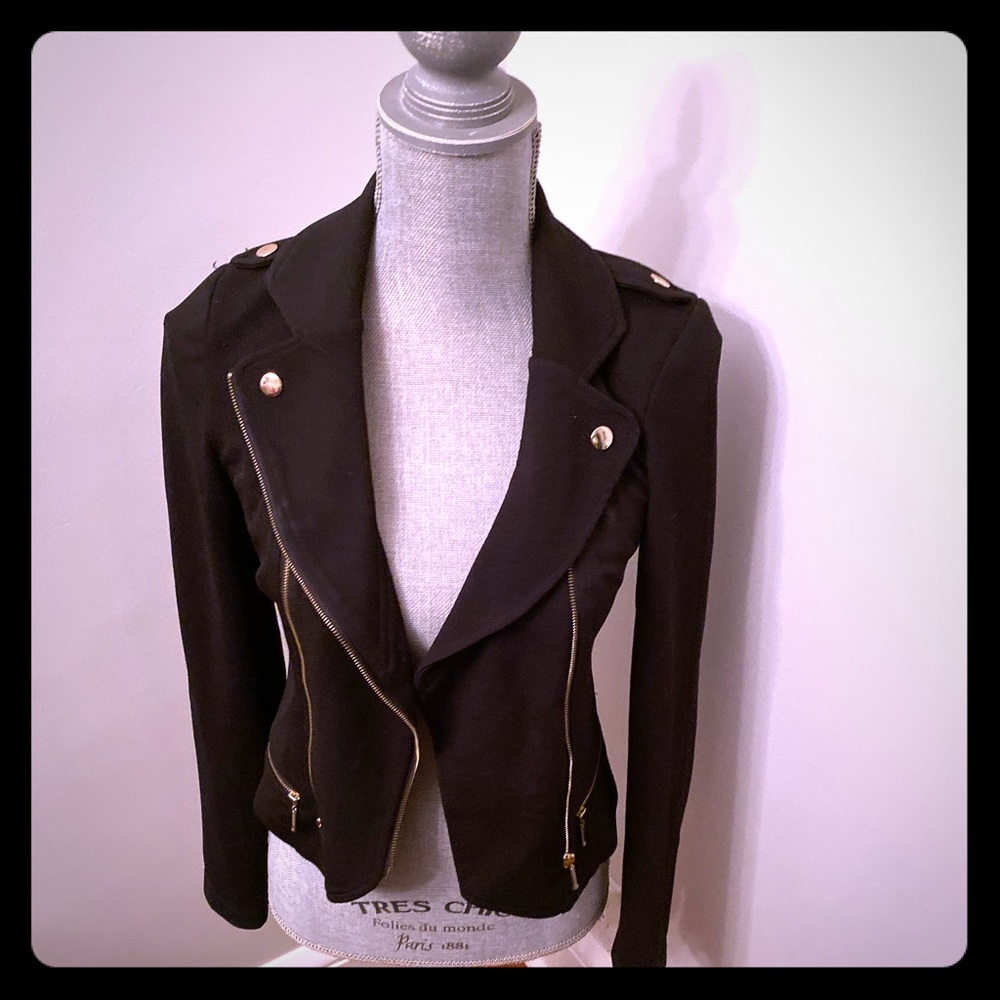 Black blazer with gold hardware